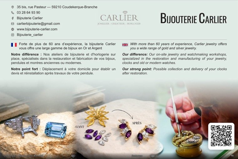 La page de Bijouterie Carlier dans le magazine