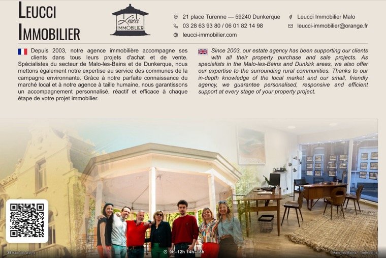 La page de Leucci Immobilier dans le magazine