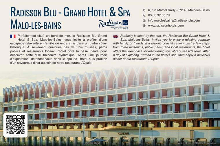 La page de Radisson Blu – Grand Hotel & Spa dans le magazine