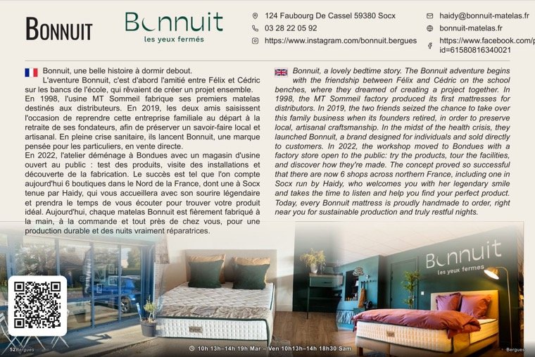 La page de bonnuit dans le magazine